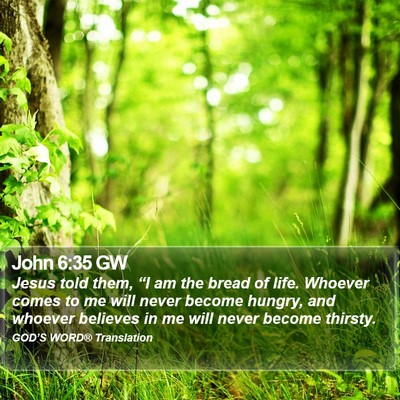 John 6:35 GW Bible Verse Image