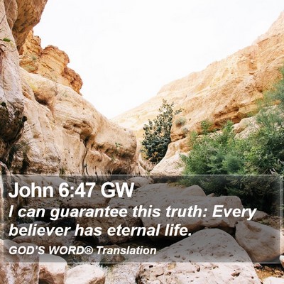 John 6:47 GW Bible Verse Image