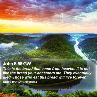 John 6:58 GW Bible Verse Image