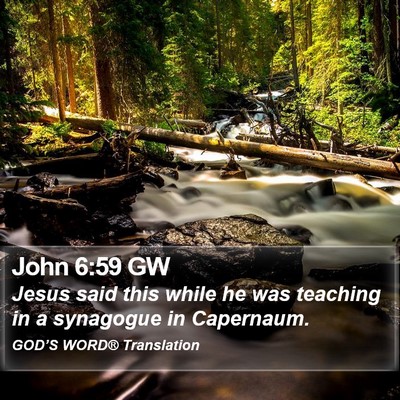John 6:59 GW Bible Verse Image
