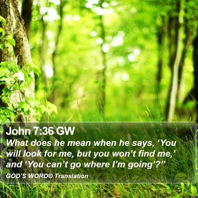John 7:36 GW Bible Verse Image