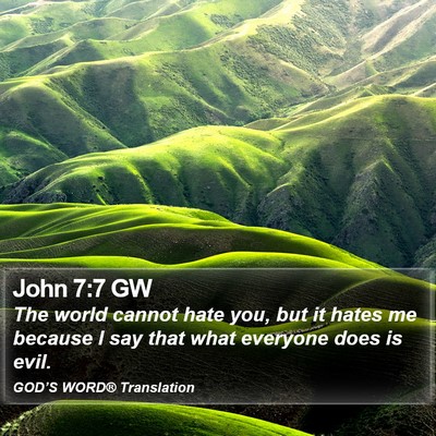 John 7:7 GW Bible Verse Image