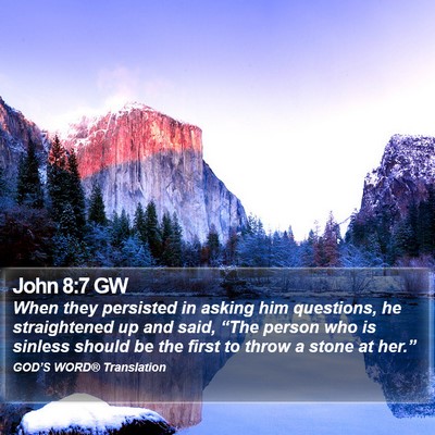 John 8:7 GW Bible Verse Image