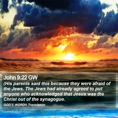 John 9:22 GW Bible Verse Image