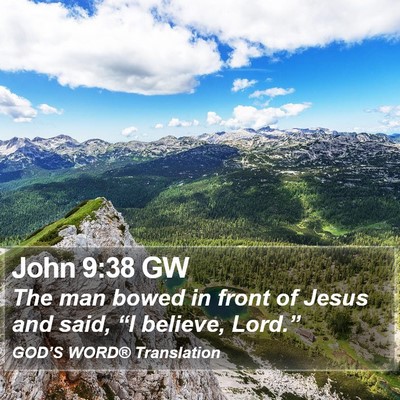 John 9:38 GW Bible Verse Image