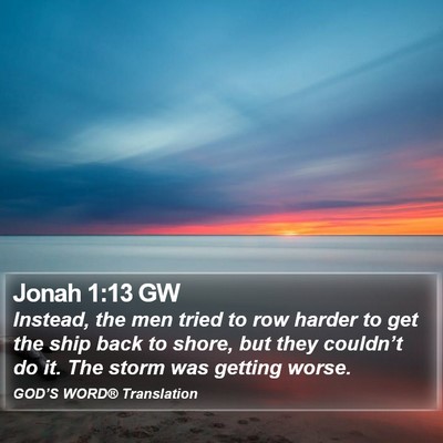 Jonah 1:13 GW Bible Verse Image