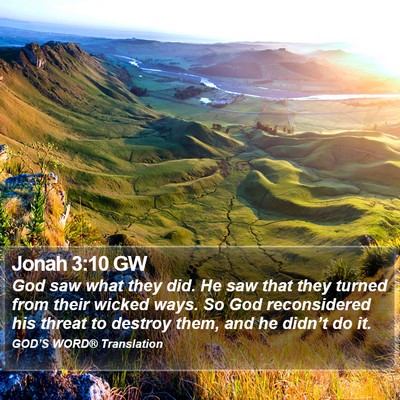 Jonah 3:10 GW Bible Verse Image