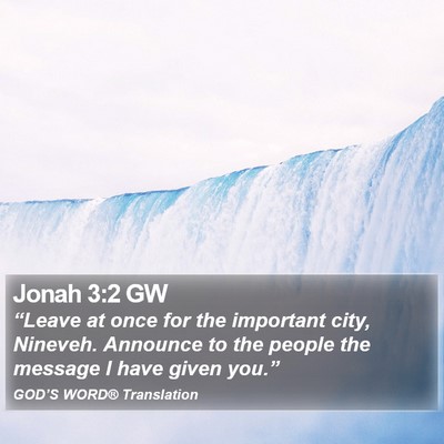 Jonah 3:2 GW Bible Verse Image