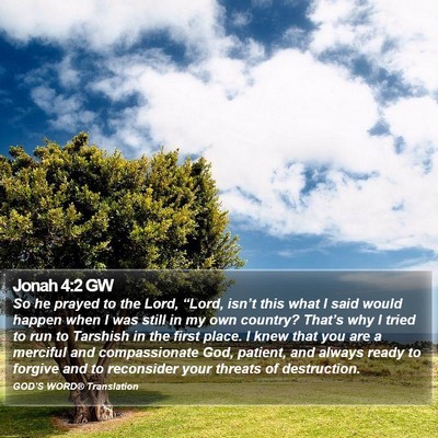 Jonah 4:2 GW Bible Verse Image