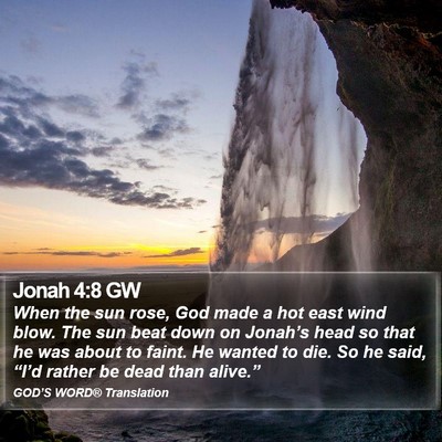 Jonah 4:8 GW Bible Verse Image