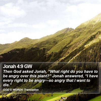 Jonah 4:9 GW Bible Verse Image