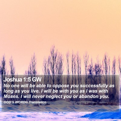 Joshua 1:5 GW Bible Verse Image