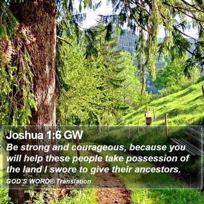 Joshua 1:6 GW Bible Verse Image