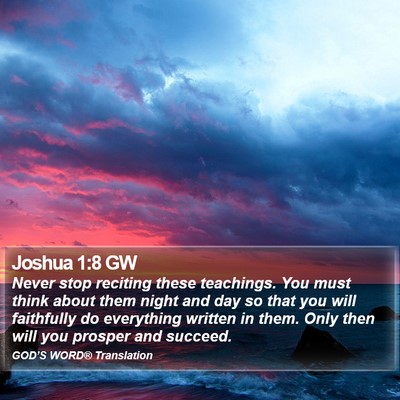 Joshua 1:8 GW Bible Verse Image