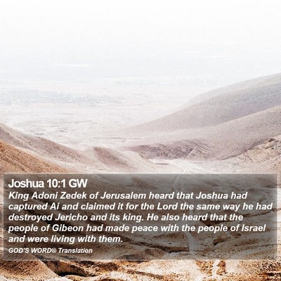 Joshua 10:1 GW Bible Verse Image