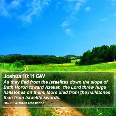 Joshua 10:11 GW Bible Verse Image