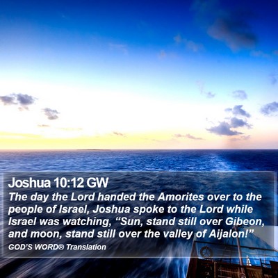 Joshua 10:12 GW Bible Verse Image