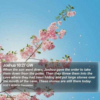 Joshua 10:27 GW Bible Verse Image