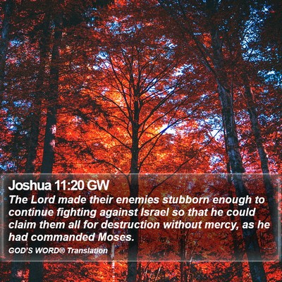 Joshua 11:20 GW Bible Verse Image