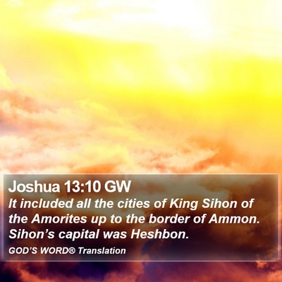 Joshua 13:10 GW Bible Verse Image