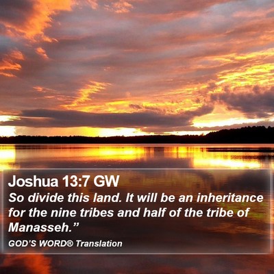 Joshua 13:7 GW Bible Verse Image
