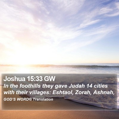 Joshua 15:33 GW Bible Verse Image