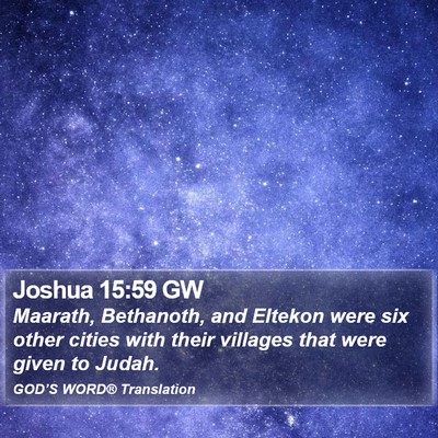Joshua 15:59 GW Bible Verse Image