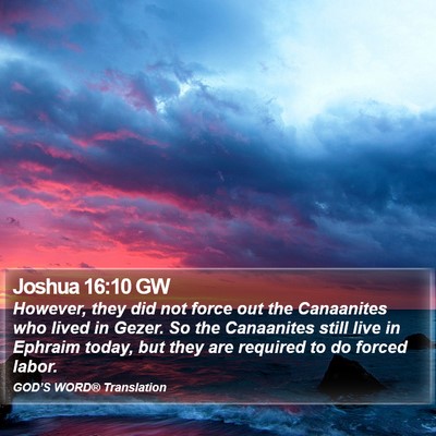 Joshua 16:10 GW Bible Verse Image