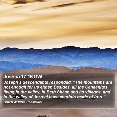 Joshua 17:16 GW Bible Verse Image
