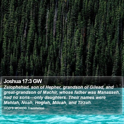 Joshua 17:3 GW Bible Verse Image