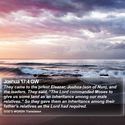 Joshua 17:4 GW Bible Verse Image