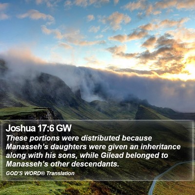 Joshua 17:6 GW Bible Verse Image