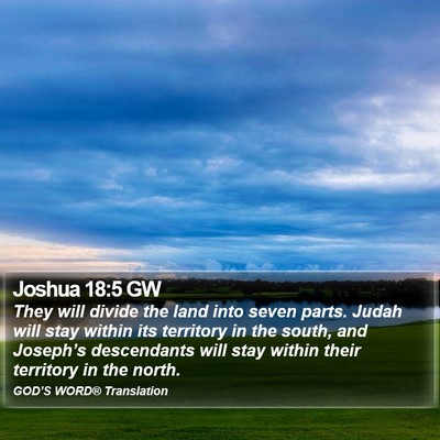 Joshua 18:5 GW Bible Verse Image