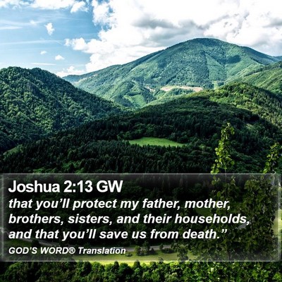Joshua 2:13 GW Bible Verse Image