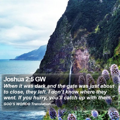 Joshua 2:5 GW Bible Verse Image
