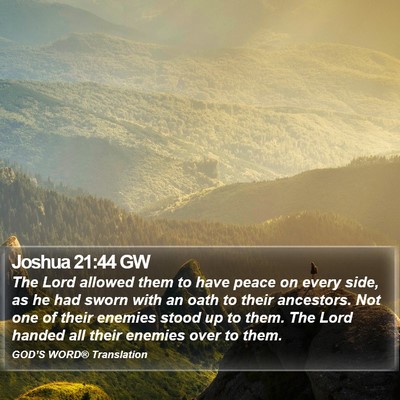 Joshua 21:44 GW Bible Verse Image