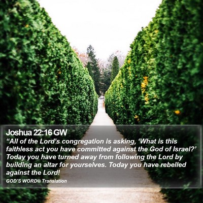 Joshua 22:16 GW Bible Verse Image