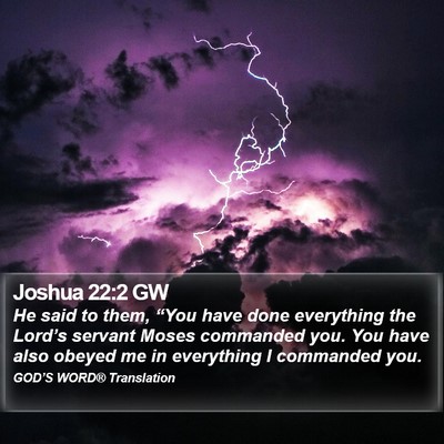 Joshua 22:2 GW Bible Verse Image