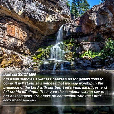 Joshua 22:27 GW Bible Verse Image