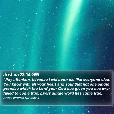Joshua 23:14 GW Bible Verse Image