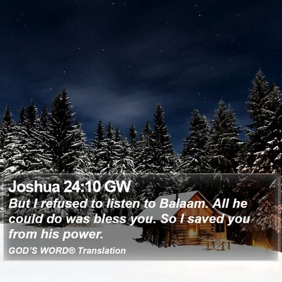 Joshua 24:10 GW Bible Verse Image