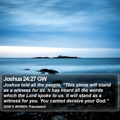 Joshua 24:27 GW Bible Verse Image