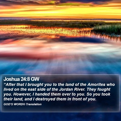 Joshua 24:8 GW Bible Verse Image