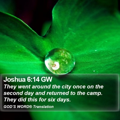 Joshua 6:14 GW Bible Verse Image