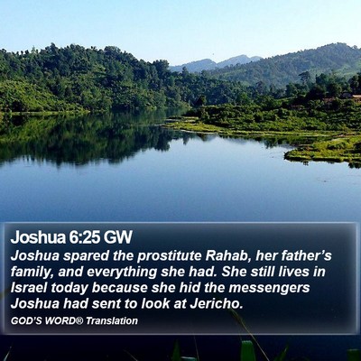 Joshua 6:25 GW Bible Verse Image
