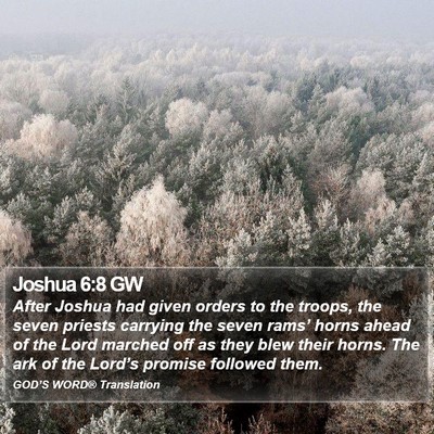 Joshua 6:8 GW Bible Verse Image