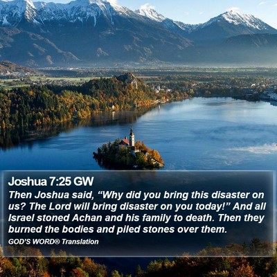 Joshua 7:25 GW Bible Verse Image