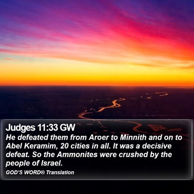 Judges 11:33 GW Bible Verse Image