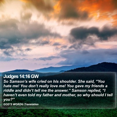Judges 14:16 GW Bible Verse Image