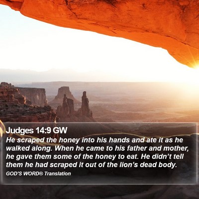 Judges 14:9 GW Bible Verse Image